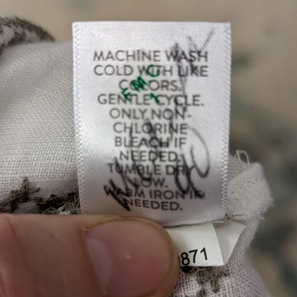 J Jill Love Linen Cross Stitch Casual Top White Sage Brush Size M - Picture 7 of 10